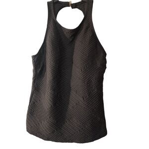 Lands' End Tankini Halter Swim Top  Black Size 10